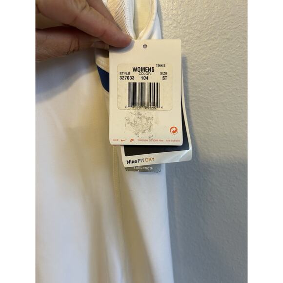 NEW Nike Dry-Fit Dress Tennis Pickleball , Swoosh, Preppy, White Small TALL LONG - Picture 4 of 16